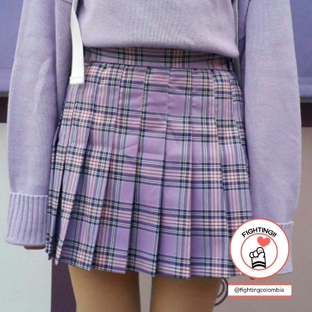 Falda Purple Plaid