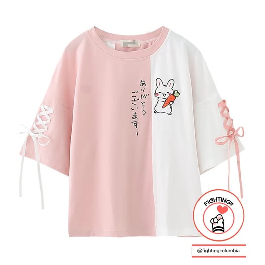 🎀 Camiseta Kawaii con Cintas