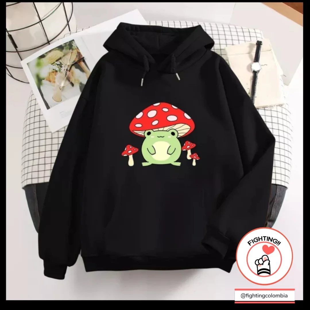 Hoodie Frog & Mushrooms