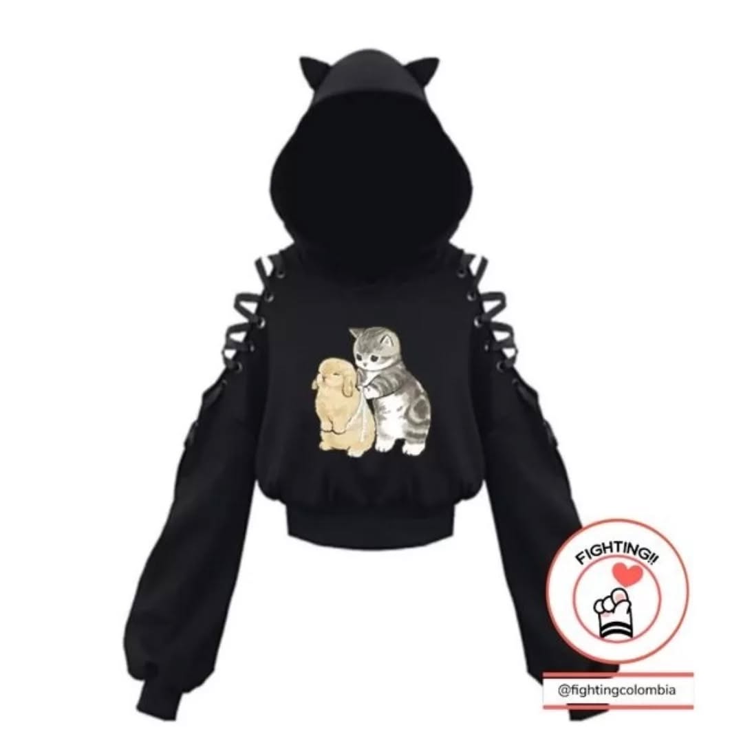 Hoodie Gato y Conejo