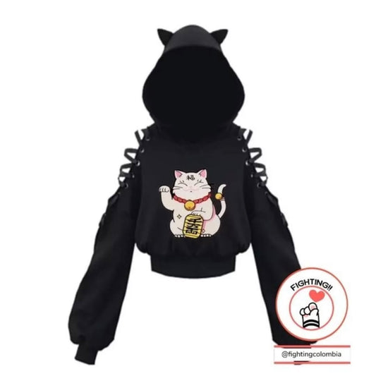 Hoodie Gato de la Suerte