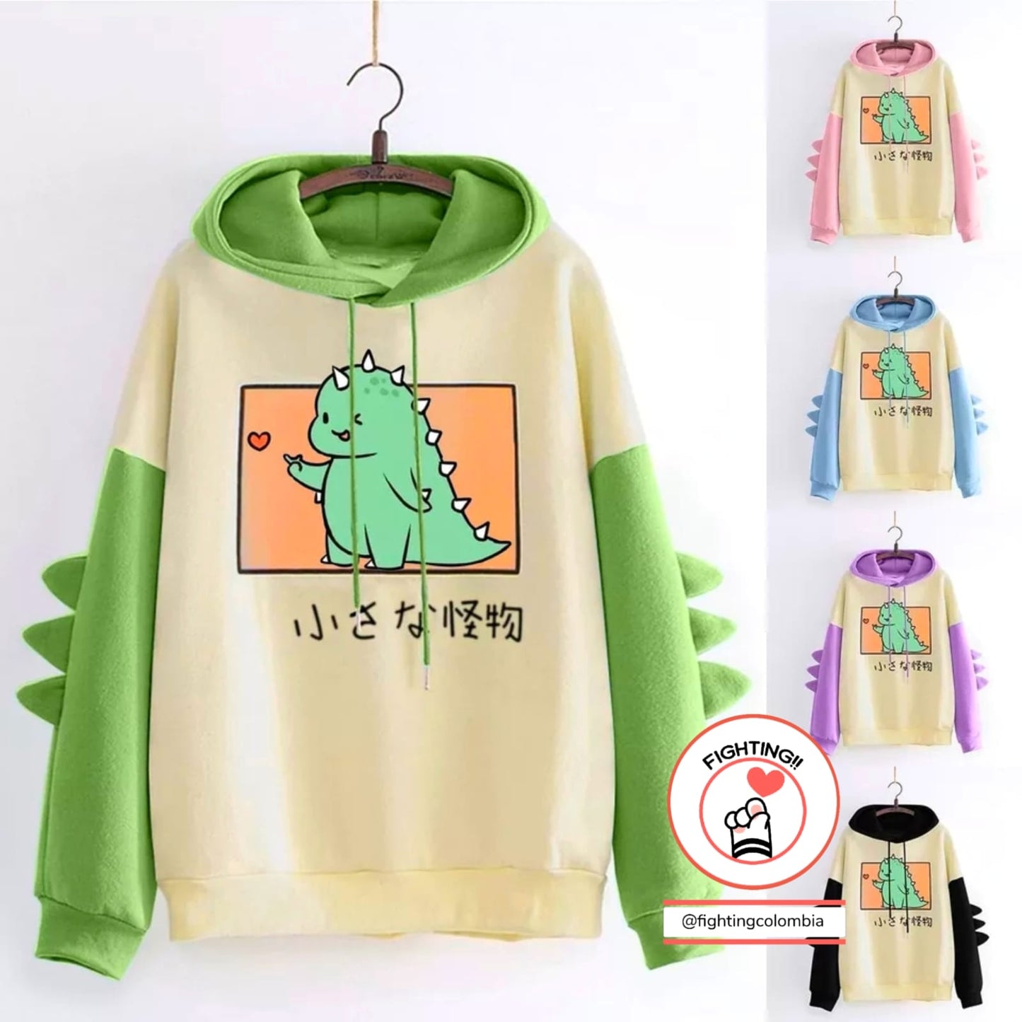 Hoodie Dino Cute Monster