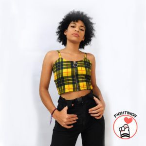 Crop Top Escocés Amarillo