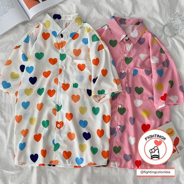 Camisa Corazones Colores