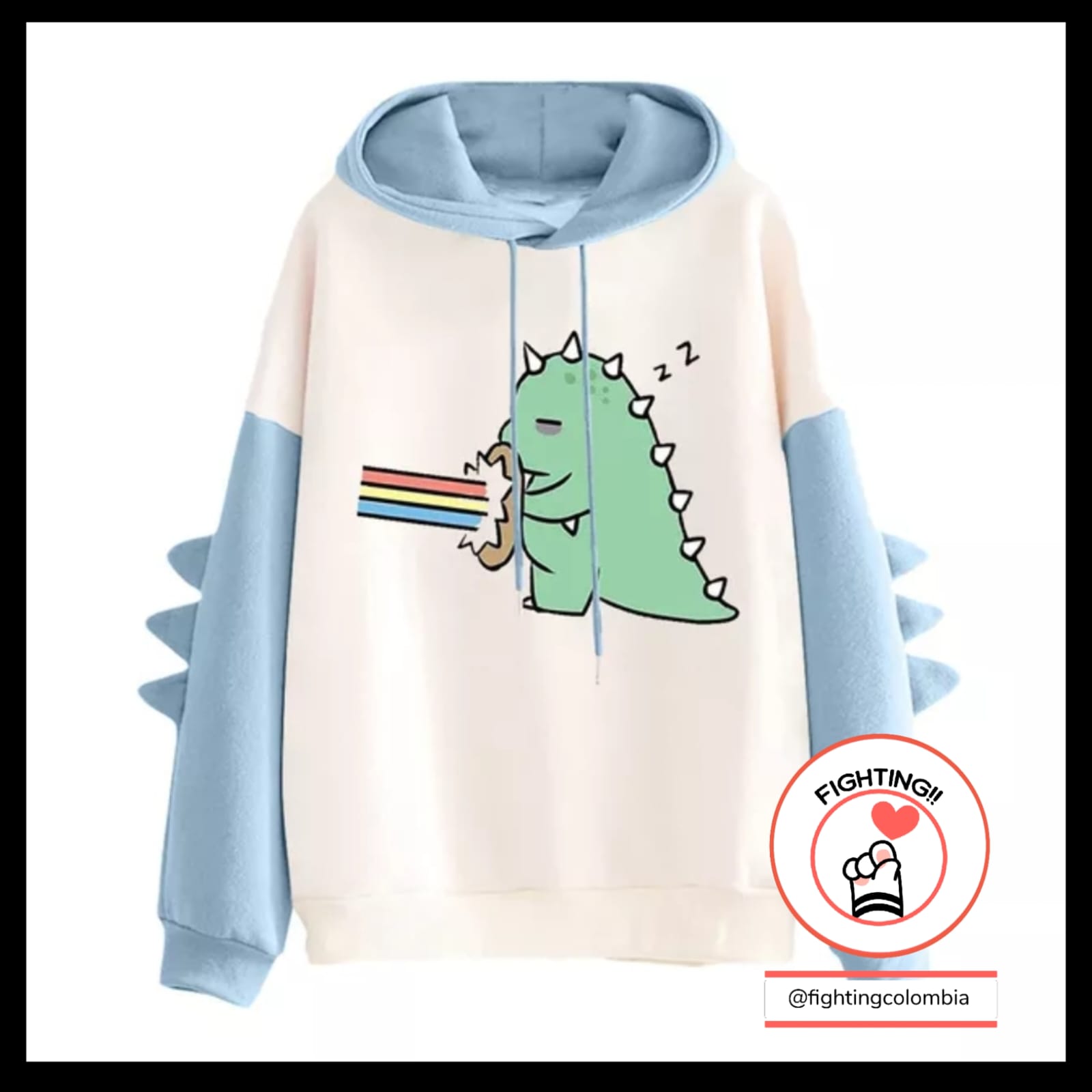 HOODIE DINO ARCOIRIS FIGHTING COLOMBIA